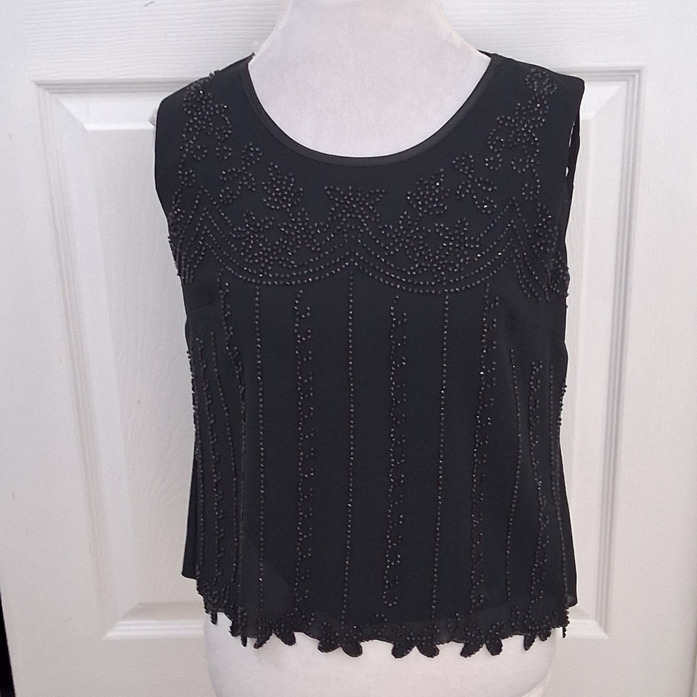 R & M Richards Embellished Beaded Blouse    Size 12